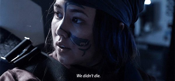 bellamy and emori smile the 100